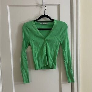 Zara Bright Green Ribbed Sweater